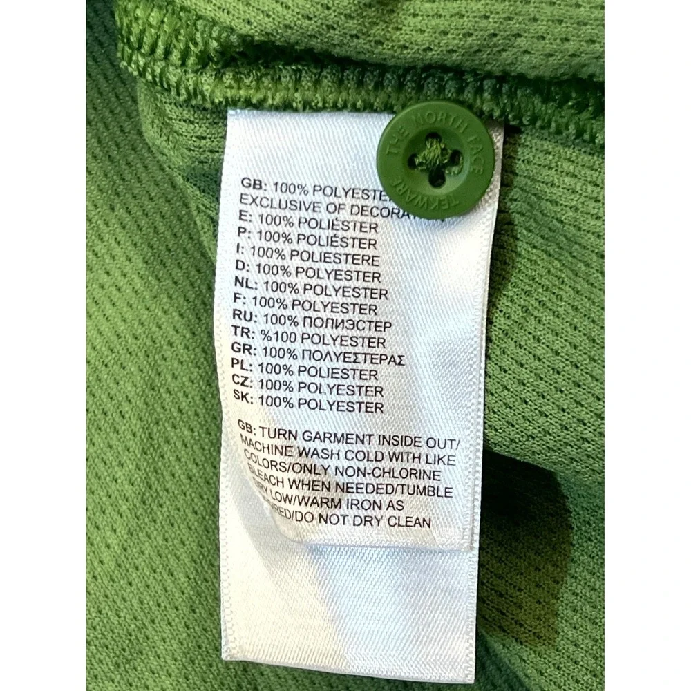 The North Face Polo Shirt Mens Medium Lime Green FlashDry Golf Sports Tennis